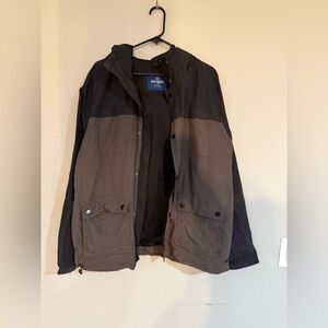 Old Navy Men's Two-Tone Black and Gray Raincoat